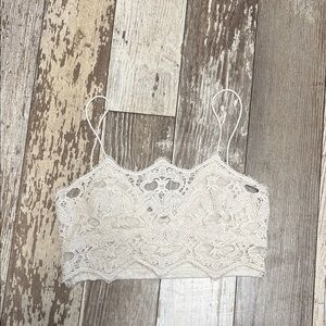 Free People FP One Textured Knit Bralette in Cream